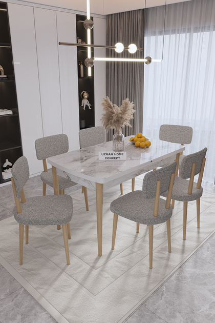 UZMHOME Asır Yemek Masası Mutfak Masa Takımı,Yemek Masası