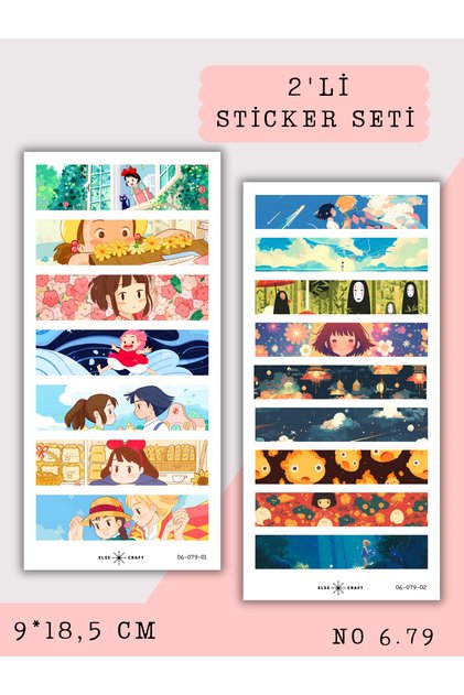 2'li Studio Ghibli Washi Tape Bant Temalı Sticker 6.79 - Ajanda Planlayıcı Bullet Journal İçin