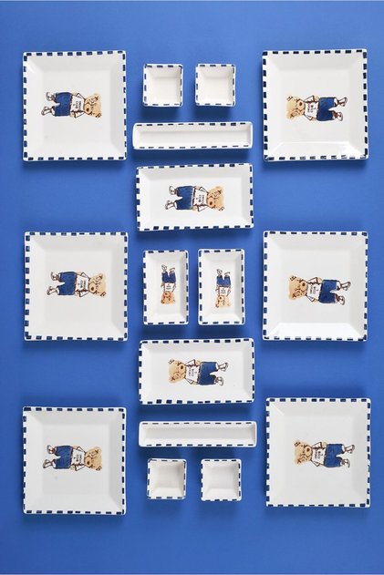 16 Pieces Teddy Bear Breakfast Set for 6 People Handmade Breakfast Set Presentation Serving Plates Gift