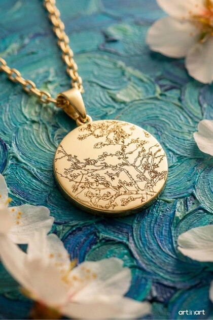 Çiçek Açan Badem Ağacı (ALMOND BLOSSOM)- Vincent Van Gogh | 316l Çelik Kolye