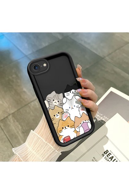 iPhone 7/8/Se 2020 2022 Compatible Cute Cats Anti-Drop Soft Silicone Phone Case