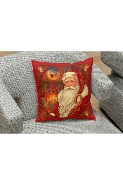 Owl Bag New Year's Eve Year Series Santa Claus Red Patterned Design Square B0Sh Pillow Case