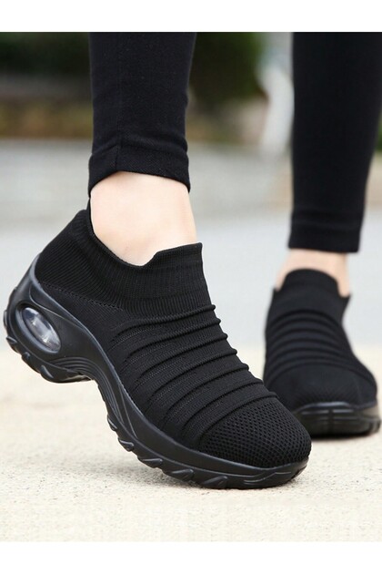 Sosenfer Slip On Sneakers Mens Trainers Sports Shoes Breathable Jogging Shoes White 42