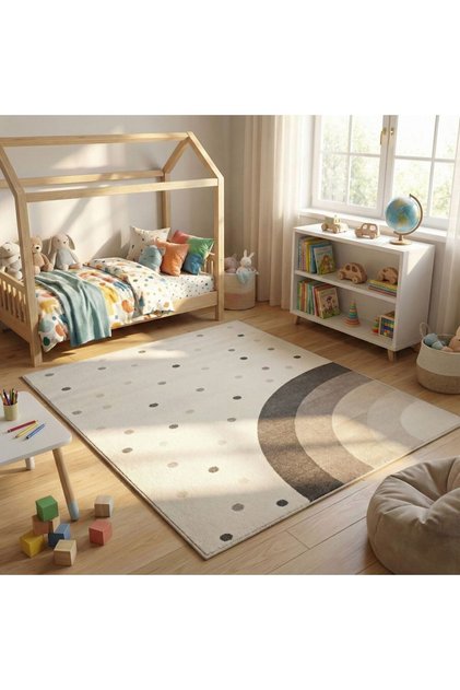 Rainbow Kids Rug Area Rug Floor Covering 160x230cm-White Multi 231200400602