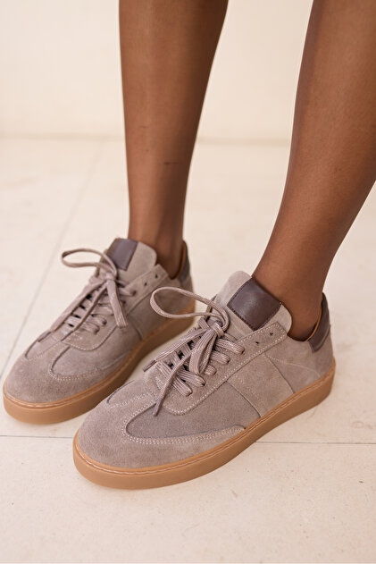 ANGELİNA JONES FİORİN KADIN VİZON SUETBAGCIKLI DERİ SNEAKER