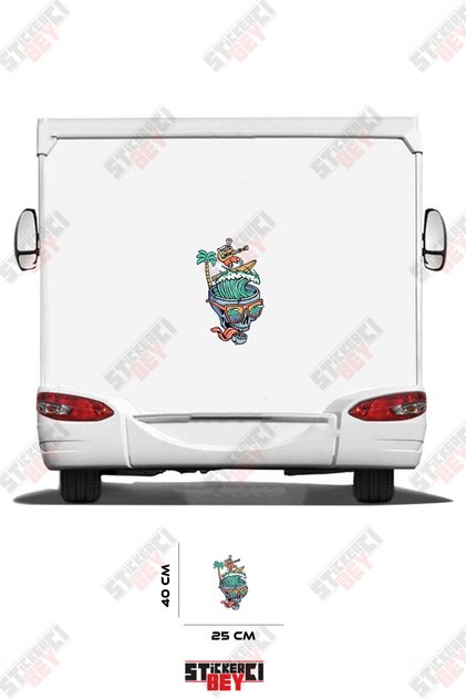 Dry Head and Surfing Visual Caravan Sticker Decal
