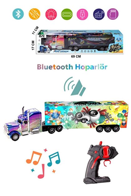 Tıfıl Toys Şarjlı Kumandalı Bluetooth Hoparlör Müzikli Işıklı 60