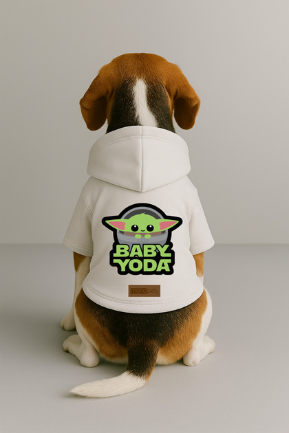 Printed Inside Fleece Dog and Cat Clothing & Dress - White Color K Hooded Hoodie B5Cff