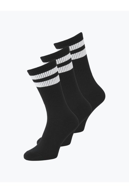 Set de 3 perechi de șosete de tenis, bărbați, JACTRAVIS, cu logo, negru