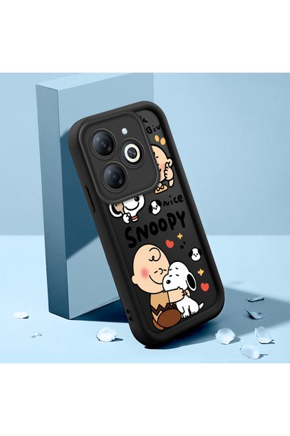 Infinix Smart 8/8 Pro Compatible Black Silicone Cartoon Case Impact Protection