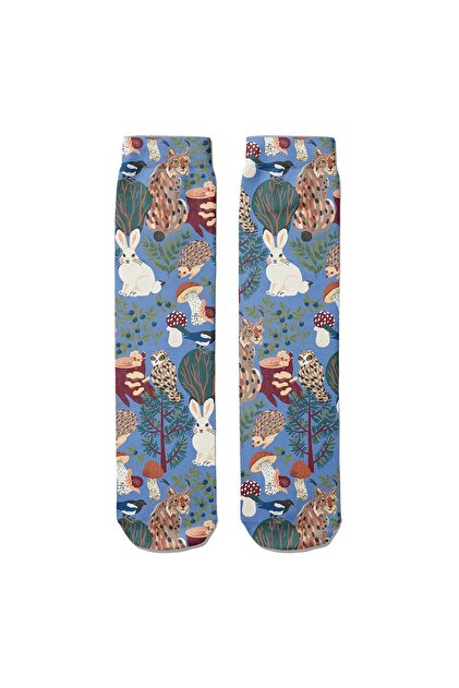 Digital Rabbit Printed Socket Socks
