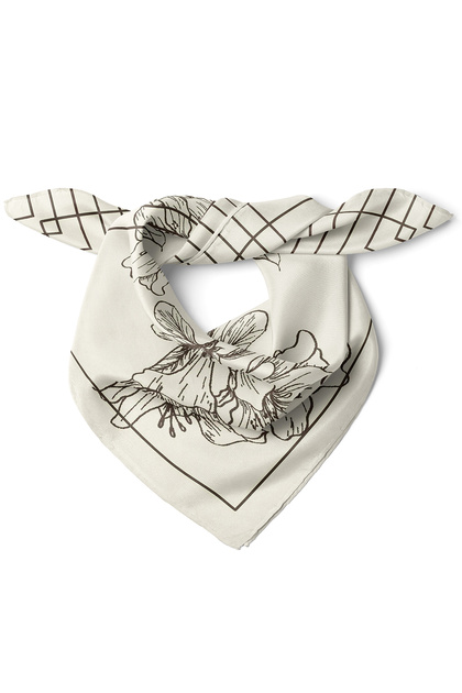 Minimal Line Flower Pattern Scarf Bandana 50X50 cm