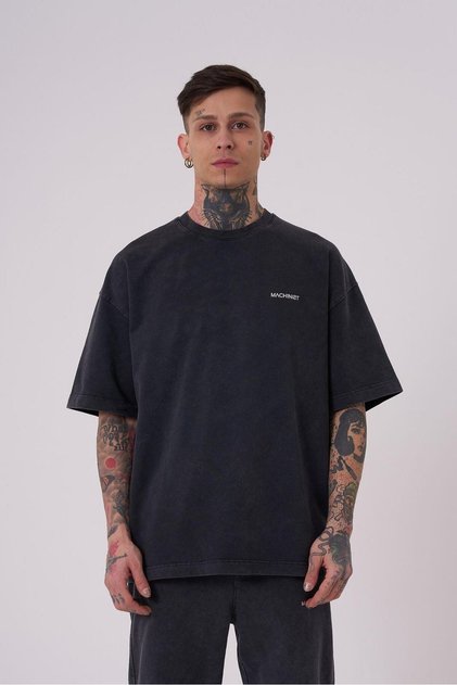 Tricou pentru bărbați Washing Luxury supradimensionat Antracit