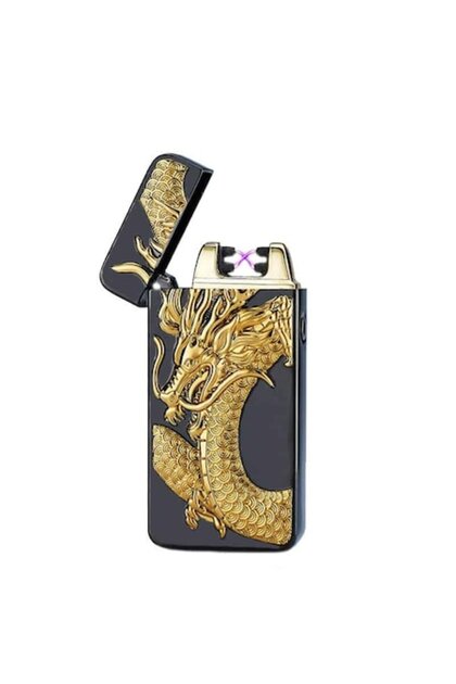 Brichetă electrică 3D Relief cu încărcare USB, Black Dragon