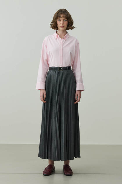 Pleated Skirt Gray