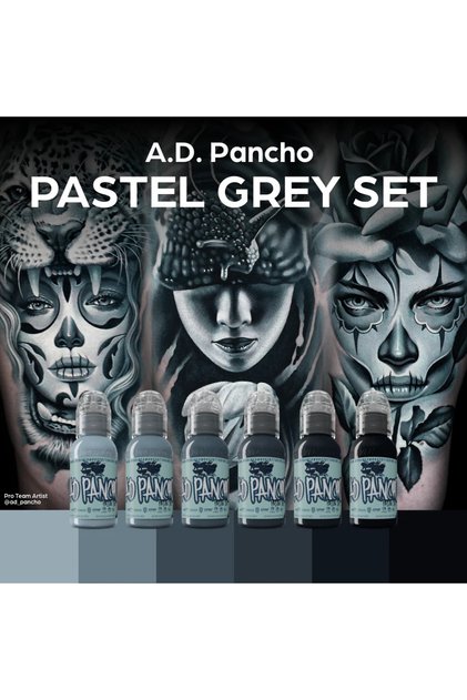 Tattoo World Famous A.D. Pancho Pastel Grey Set – Profesyonel Gri