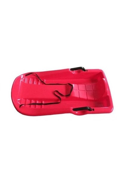sanie din plastic cu mânere de frână și curea - Roșu