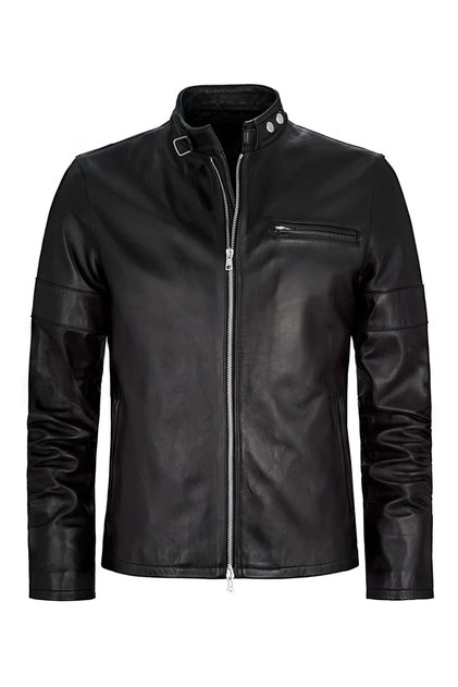 Men's Genuine Black Lamb Leather Coat