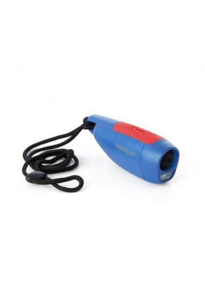 Fluier electronic cu șnur reglabil, roșu/albastru, reîncărcabil prin USB