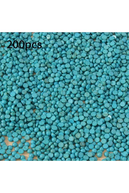 4mm200Pcs Blue 100pcs/200pcs Plain Blue Turquoise Flat Bottomed Half Oval Faced Turquoise Ring DIY I