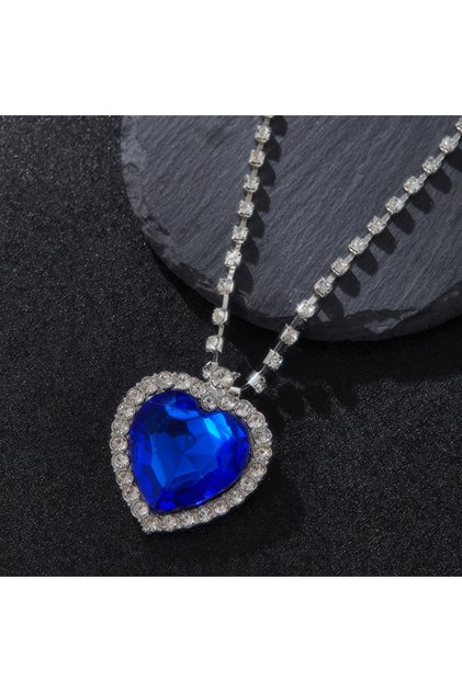YF4210-1 Elegant heart shaped synthetic zirconia pendant necklace sparkling jewelry accessories for