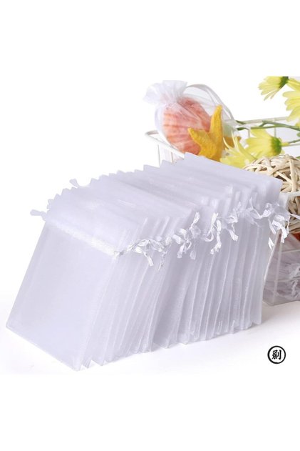 S 50PCS White Organza Bag Decorations 7 * 9cm or 9*12CM