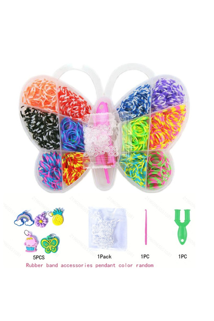 WHITE 600pcs Bands Creative Colorful Loom Bands Set Bracelet Making Kit DIY bracelet making kit ...