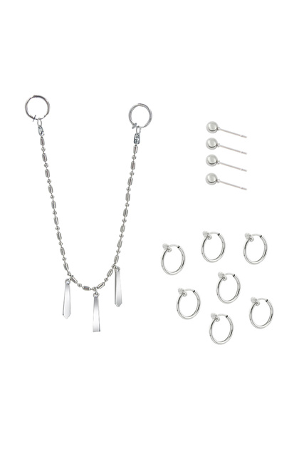 set Anime Horimiya Miyamura Izumi Earrings Lip Piercing Chain Set Stainless Steel Punk Jewelry Cospl