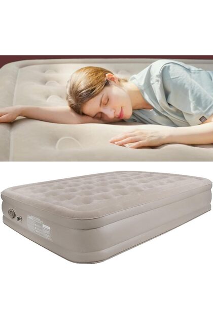 Mattress bed Built-in Pump Portable Blow Up Inflatable size 205x100x40cm 3ayer camping In & Out