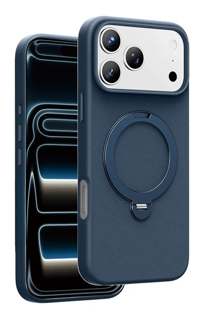 iPhone 17 Pro Max & 18 Pro Max Case Premium Leather Magsafe Ring Suede Cover