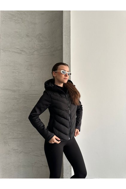 Zra Range Rover Contrast Inflatable Hooded Coat
