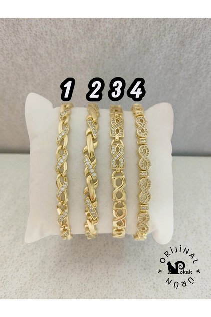 POKAK Xuping Sonsuzluk 14K Altın Kaplama Vip Bileklikler-17CM+2CM
