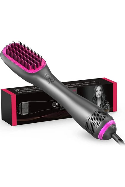3 in 1 Hair Dryer Brush & Straightener, Ceramic Tourmaline Ionic Hot Air Brush
