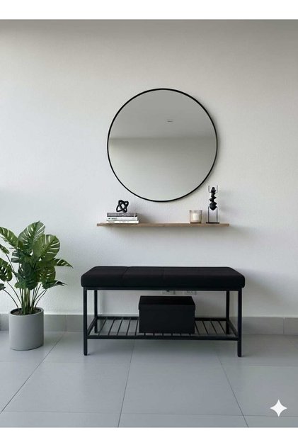Metal Ayaklı Raflı Bench Puf Bank Antre Mutfak Salon Yatak Odası Puf Bank 105×40