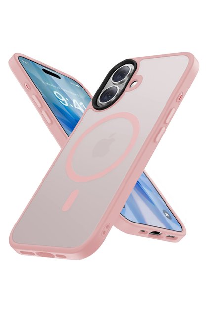 Husa Magsafe iPhone 17, Incarcare Wireless, Margini Ridicate, Slim, de Protectie, Roz