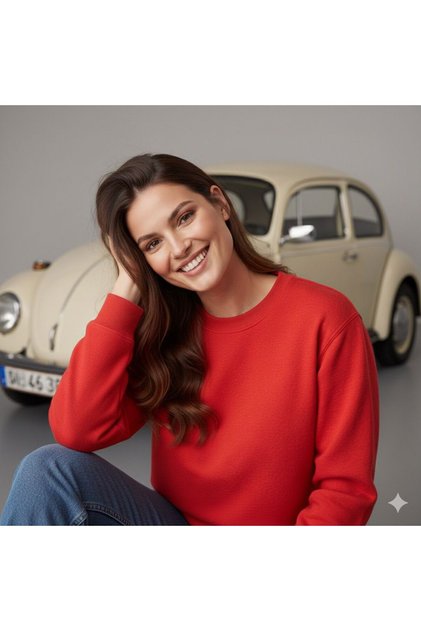 Women's Solid Unprinted Circular Neck Sweatshirt