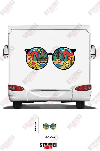 Nature Patterned Glasses Visual Caravan Sticker Coating