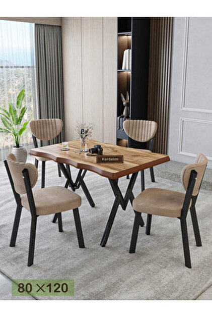 Hardalım Consept Eylül 80x120 MDF Kütük Mutfak Masası Takımı Salon