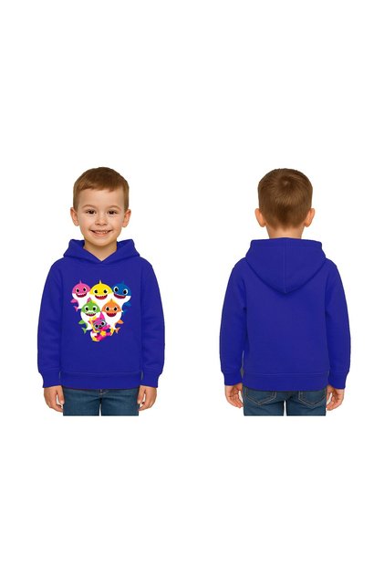 Unisex Baby Shark Printed Children's Swaetshirt Hooded 3 Thread Rased