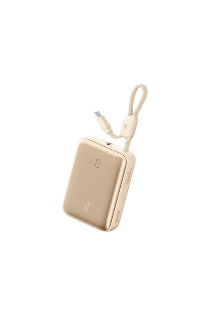 جودا - بطارية HALO بسعة 10,000mAh بمنفذ USB-C ومنفذ USB-A مع كيبل USB-C مدمج - ذهبي