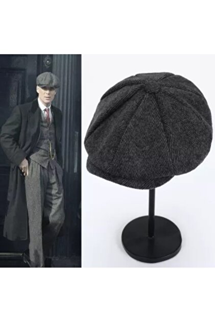 Winter 8 Pieces Cashmere Solid Color Peaky Blinders Model Men's Cap London Hat Smoked Striped