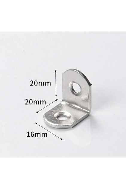16 x 20 40pcs Stainless Steel L Brackets - Small Right Angle Corner Brace for Shelves, Wood Furnitur