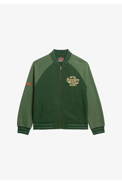 Jachetă de trening cu imprimeu grafic College Jersey Bomber, culoare închisă, pentru bărbați