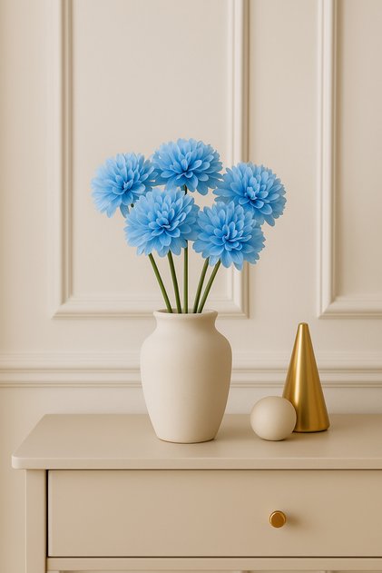 Buchet decorativ de crizanteme artificiale cu 5 flori
