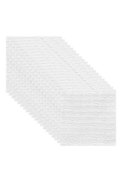 Set 20x Plăci de tapet 3D autoadezive din spumă, model cărămidă, alb, 70x70x0,3 cm