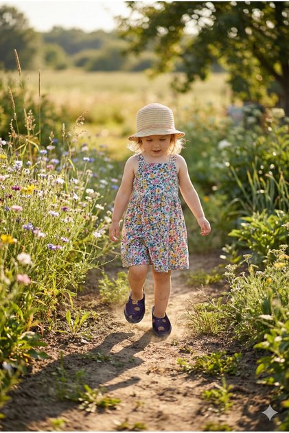 Patik Garden and Agriculture Girls' Shoes 21-30 Purple with Emoji