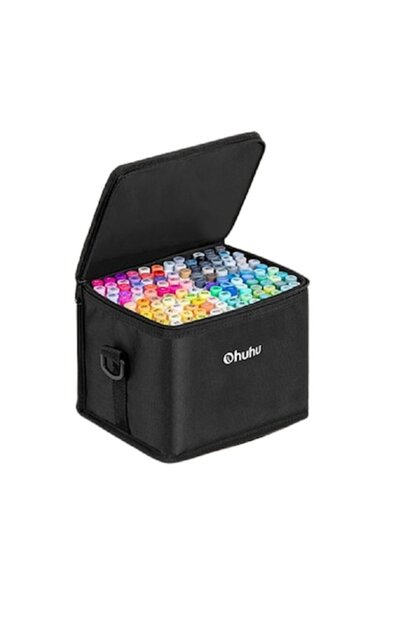 Set de markere Honolulu cu 120 de culori, pe bază de alcool, vârf dublu (fin și pensulă), multicolor