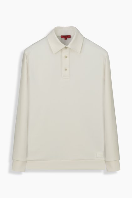 Interview Men's Woven Combed Cotton Polo Neck Sweat Shirt