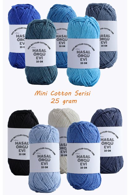 25 Gram Mini Cotton Series 100% Cotton Knitting Yarn 10 Colors Punch and Amigurumi Yarn