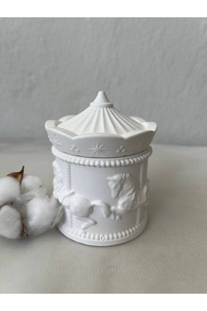Carousel Box, White Carousel Box with Lid, Decorative Box, Carousel